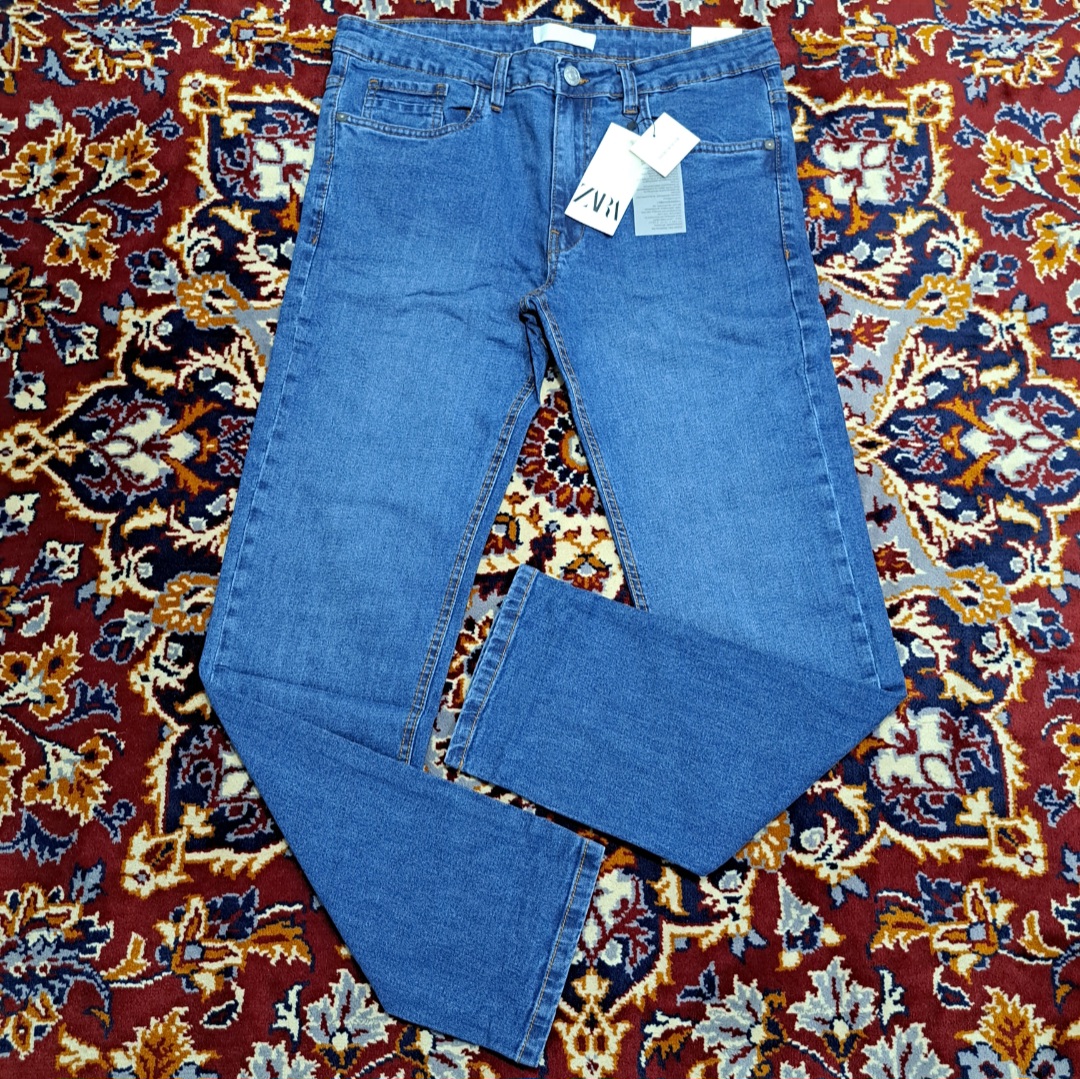 شلوار جین اورجینال برند زارا zara Jeans / آبی میانه / صمانت کیفیت / سایز ۳۸ الا ۵۰