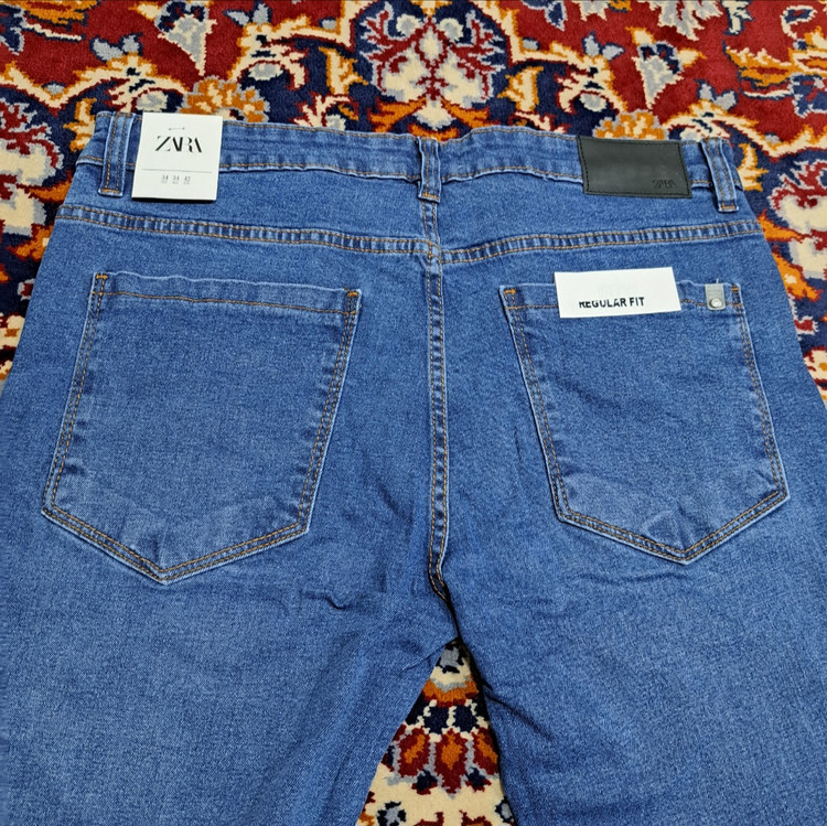 شلوار جین اورجینال برند زارا zara Jeans / آبی میانه / صمانت کیفیت / سایز ۳۸ الا ۵۰